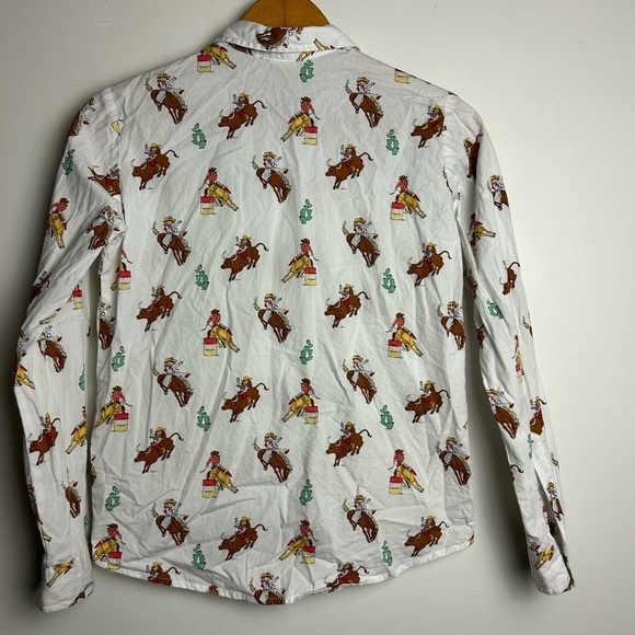 Wrangler Cowgirl Cowboys Printed Long Sleeve Little Girl Snap Button Down Size L - Picture 4 of 10
